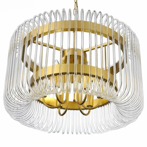 Люстра подвесная Grosseto SL1228.203.06 ST-Luce прозрачная на 6 ламп, основание золотое в стиле арт-деко  фото 4