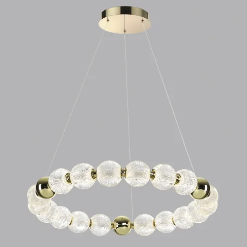 Люстра подвесная LED Crystal 5008/60L Odeon Light прозрачная на 1 лампа, основание золотое в стиле современный шар фото 5