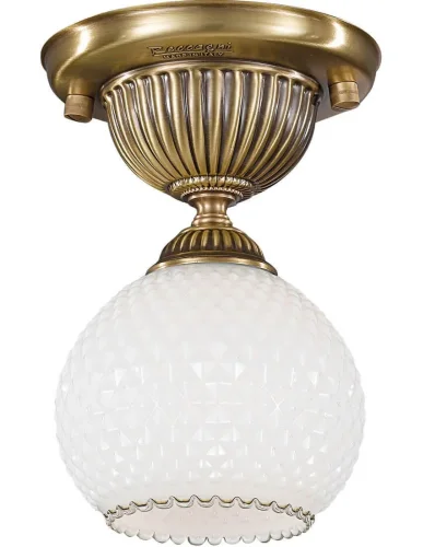 Светильник потолочный PL 8600/1 Reccagni Angelo белый 1 лампа, основание античное бронза в стиле классический  фото 2