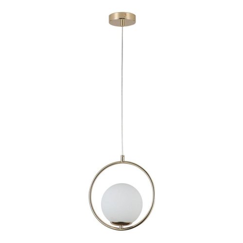 Светильник подвесной Oportet 2786-1P F-promo белый 1 лампа, основание золотое в стиле современный шар