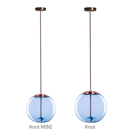 Светильник подвесной LED Knot 8133-B mini LOFT IT голубой 1 лампа, основание медь в стиле модерн  фото 6