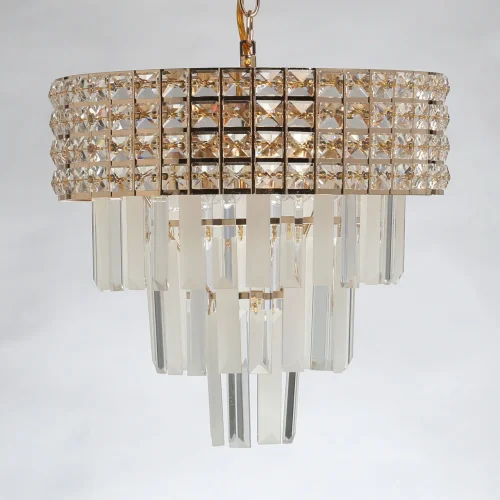 Люстра подвесная Бриз 111013906 DeMarkt прозрачная на 6 ламп, основание золотое в стиле классический  фото 3