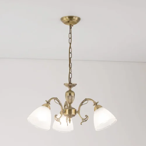 Люстра подвесная Латур CL413231 Citilux белая на 3 лампы, основание бронзовое в стиле классический  фото 2