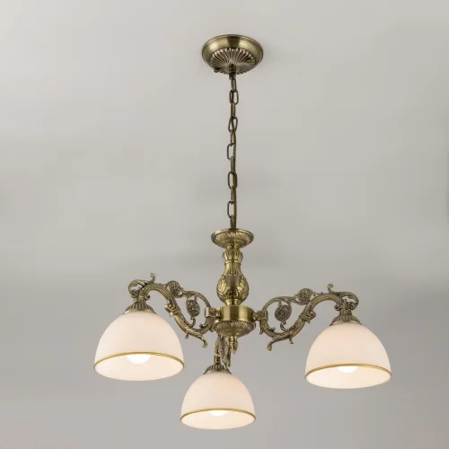 Люстра подвесная / потолочная Адриана CL405233 Citilux белая на 3 лампы, основание бронзовое в стиле классический  фото 2
