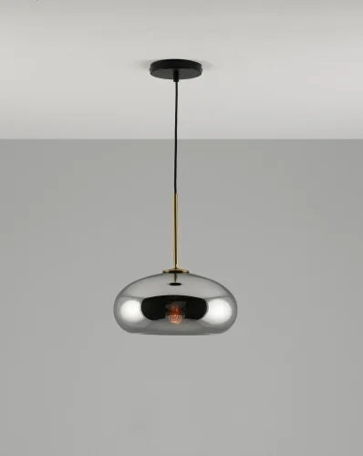 Светильник подвесной Laura V2122-P Moderli чёрный 1 лампа, основание чёрное в стиле современный лофт  фото 2