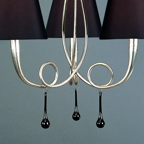 Люстра подвесная  PAOLA PAN PLATA 3532 Mantra чёрная на 3 лампы, основание серебряное в стиле современный  фото 5