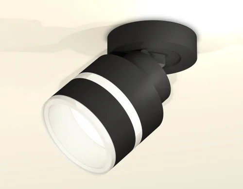 Светильник накладной XM8102024 Ambrella light белый 1 лампа, основание чёрное в стиле хай-тек круглый фото 3