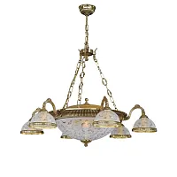Люстра подвесная  L 6302/6+4 Reccagni Angelo белая на 10 ламп, основание золотое в стиле классический 