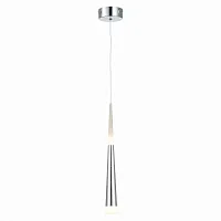 Светильник подвесной LED Orpelo SLE200113-01 Evoluce хром белый 1 лампа, основание хром в стиле современный трубочки
