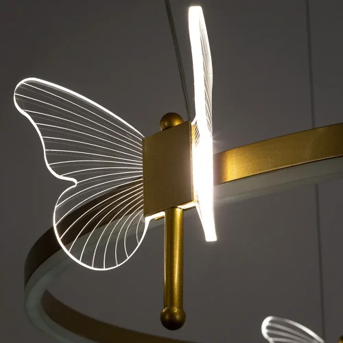 Люстра подвесная LED Darcy A2187LM-3GO Arte Lamp золотая на 1 лампа, основание золотое в стиле современный кольца бабочки фото 4