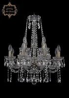 Люстра подвесная хрустальная 11.12.8+4.195.h-63.Br.Sp Bohemia Art Classic прозрачная на 12 ламп, основание бронзовое в стиле классический Люстра подвесная хрустальная 11.12.8+4.195.h-63.Br.Sp Bohemia Art Classic прозрачная на 12 ламп, основание бронзовое в стиле классический