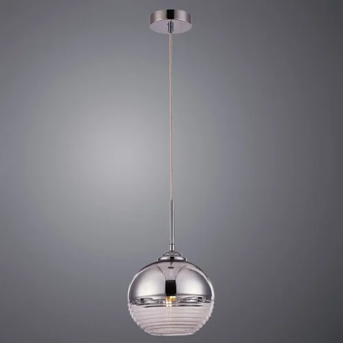 Светильник подвесной Wave A7761SP-1CC Arte Lamp хром прозрачный 1 лампа, основание хром в стиле современный шар фото 2