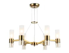 Люстра подвесная LH55114 Ambrella light янтарная на 6 ламп, основание латунь в стиле современный Люстра подвесная LH55114 Ambrella light янтарная на 6 ламп, основание латунь в стиле современный