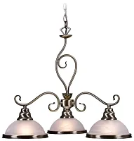 Люстра подвесная  357-503-03 Velante белая на 3 лампы, основание бронзовое в стиле классический 