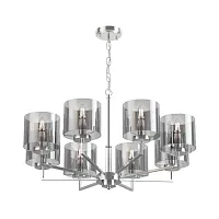 Люстра подвесная Karen FR5096PL-08CH Freya чёрная на 8 ламп, основание хром в стиле современный Люстра подвесная Karen FR5096PL-08CH Freya чёрная на 8 ламп, основание хром в стиле современный