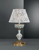 Настольная лампа P 9100 P Reccagni Angelo белая 1 лампа, основание золотое латунь металл в стиле классический 