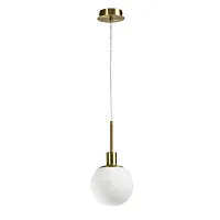 Светильник подвесной Каспер 707011001 DeMarkt белый 1 лампа, основание латунь в стиле современный шар