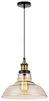 Светильник подвесной лофт 386-526-01 Velante прозрачный 1 лампа, основание бронзовое чёрное в стиле лофт 
