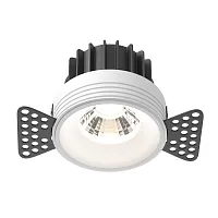 Светильник точечный LED Round DL058-12W4K-TRS-W Maytoni белый 1 лампа, основание белое в стиле современный для затирки
