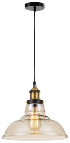 Светильник подвесной лофт 386-526-01 Velante прозрачный 1 лампа, основание бронзовое чёрное в стиле лофт 
