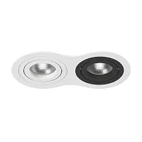 Светильник точечный Intero 16 Double Round i6260607 Lightstar чёрный белый 2 лампы, основание белое в стиле модерн хай-тек 