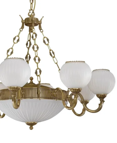 Люстра подвесная  L 9350/8+3 Reccagni Angelo белая на 11 ламп, основание золотое в стиле классический  фото 3