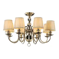 Люстра подвесная Gaell APL.704.03.08 Aployt бежевая на 8 ламп, основание хром в стиле классический Люстра подвесная Gaell APL.704.03.08 Aployt бежевая на 8 ламп, основание хром в стиле классический