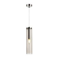 Светильник подвесной Klum 4694/1 Odeon Light серый прозрачный 1 лампа, основание хром в стиле современный хай-тек 