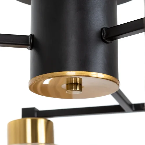 Люстра потолочная Leo A7027PL-8BK Arte Lamp янтарная на 8 ламп, основание чёрное в стиле современный лофт  фото 5