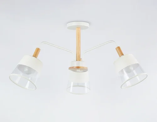 Люстра потолочная TR4737 Ambrella light белая на 3 лампы, основание белое в стиле современный  фото 4