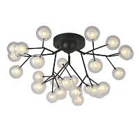 Люстра потолочная Ligamentum 2481-9U F-promo белая на 27 ламп, основание чёрное в стиле современный молекула