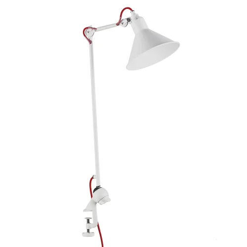 Настольная лампа на струбцине 765926 Lightstar белая 1 лампа, основание белое металл в стиле хай-тек 