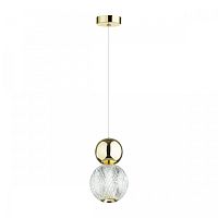 Светильник подвесной LED Crystal 5008/7L Odeon Light прозрачный 1 лампа, основание золотое в стиле современный шар
