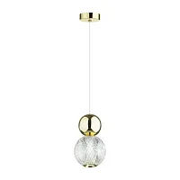 Светильник подвесной LED Crystal 5008/7L Odeon Light прозрачный 1 лампа, основание золотое в стиле современный шар