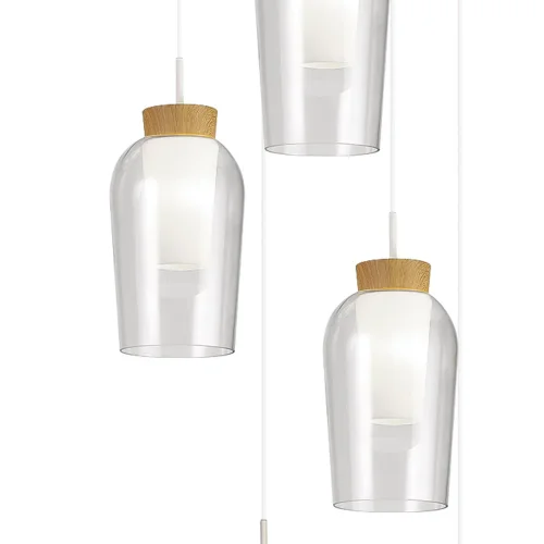 Светильник подвесной Nora 8275 Mantra прозрачный 5 ламп, основание белое в стиле современный каскад фото 2