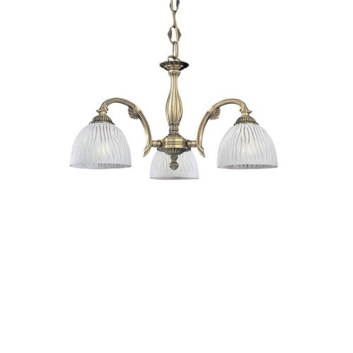 Люстра подвесная  L 5650/3 Reccagni Angelo белая на 3 лампы, основание античное бронза в стиле классический  фото 2