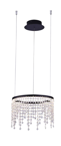 Люстра подвесная eclipse 1671.1 D400 LED Lucia Tucci прозрачная без плафона на 1 лампа, основание серое серебряное в стиле современный 