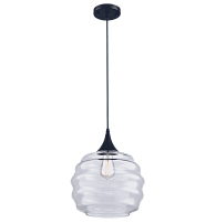 Светильник подвесной лофт ASHANTI 1257.1 Lucia Tucci прозрачный 1 лампа, основание чёрное в стиле лофт выдувное