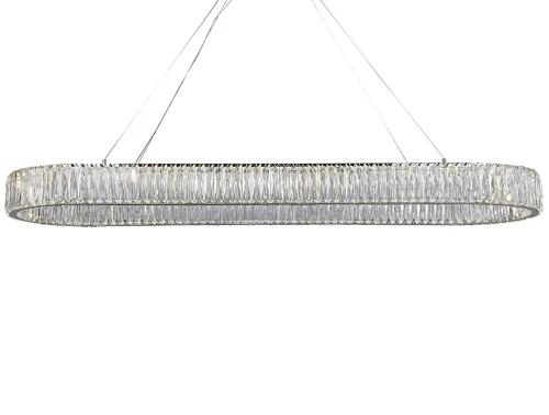 Люстра подвесная LED 8240/140 oval Newport прозрачная на 1 лампа, основание хром в стиле американский современный классический  фото 2