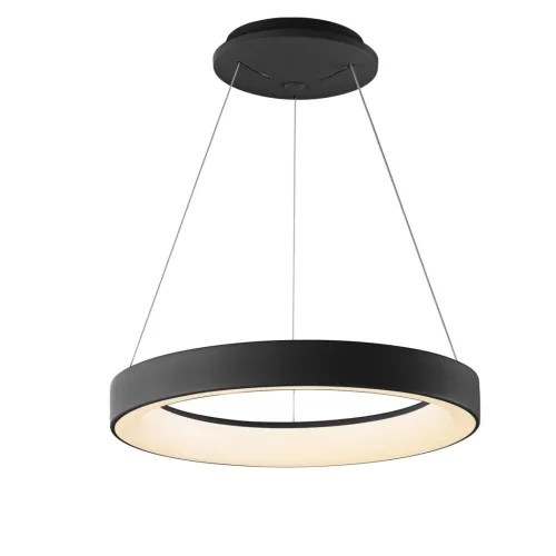 Люстра подвесная LED с пультом Niseko 8626 Mantra чёрная на 1 лампа, основание чёрное в стиле современный хай-тек кольца с пультом фото 2