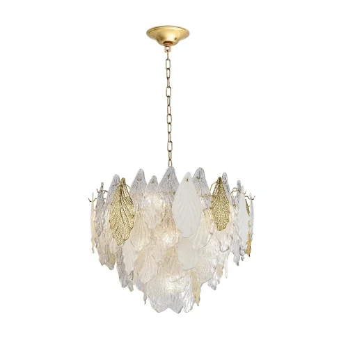 Люстра подвесная Lace 5052/15 Odeon Light золотая прозрачная белая на 15 ламп, основание золотое в стиле современный флористика  фото 3
