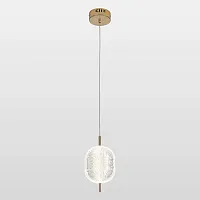 Светильник подвесной LED Duval LSP-7142 Lussole прозрачный 1 лампа, основание золотое в стиле хай-тек современный 