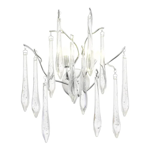 Бра Teardrops SL1660.101.02 ST-Luce прозрачный на 2 лампы, основание хром в стиле флористика современный ветви