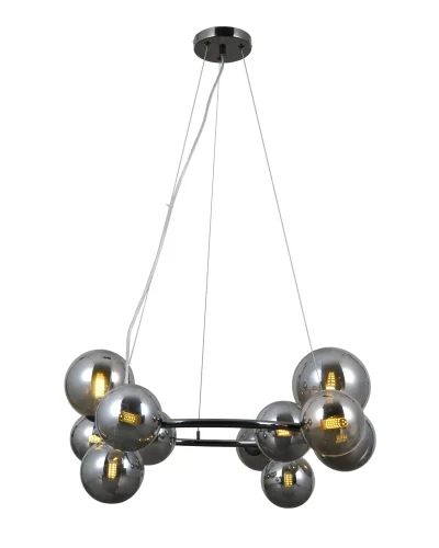 Люстра подвесная Molly V10797-11P Moderli чёрная на 1 лампа, основание чёрное в стиле современный молекула шар фото 2