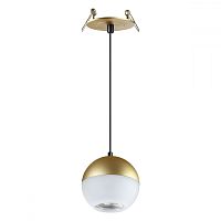 Светильник подвесной встраиваемый Garn 370816 Novotech белый 1 лампа, основание золотое в стиле современный 