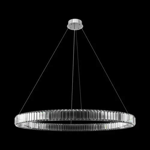 Светильник подвесной LED Crystal ring 10135/1000 Chrome LOFT IT прозрачный 1 лампа, основание хром в стиле современный кольца фото 2