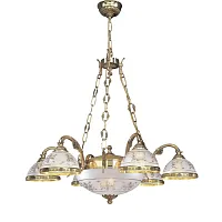 Люстра подвесная  L 6102/6+2 Reccagni Angelo белая прозрачная на 8 ламп, основание золотое в стиле классический 