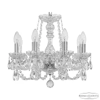 Люстра подвесная 101/8/141 Ni Bohemia Ivele Crystal без плафона на 8 ламп, основание прозрачное никель в стиле классика sp