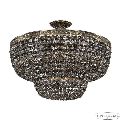 Люстра потолочная 19101/55IV GB R731 Bohemia Ivele Crystal чёрная на 8 ламп, основание золотое в стиле классический sp