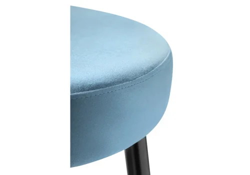 Барный стул Plato blue 15738 Woodville, голубой/велюр, ножки/металл/чёрный, размеры - ***** фото 4